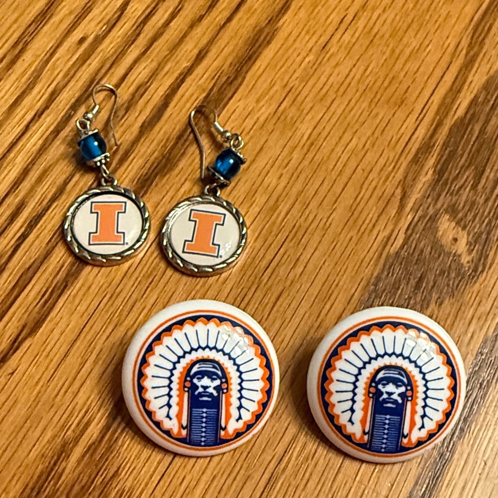 Orange and Blue Illini Earrings